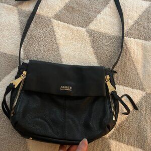 Aimee Kestenberg Bali Pebble Black Crossbody Leather Purse